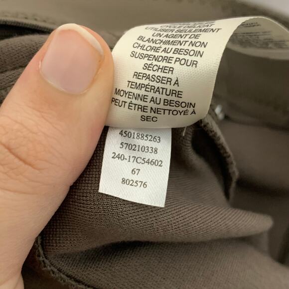 Chico's Ponte Faux Pocket Slim Leg Stretch Pants NWT 00 Short (XS) Brown Green - Picture 8 of 8